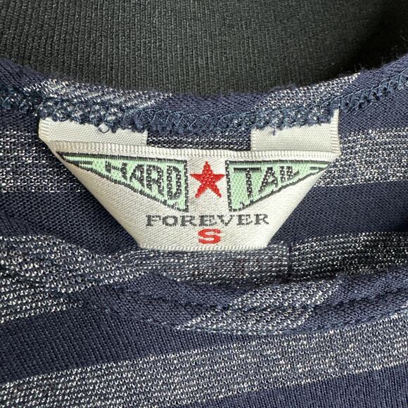 Hard Tail Vintage 90s Y2K Navy Metallic Racerback Sheer Tank Top Womens Small - Picture 9 of 11